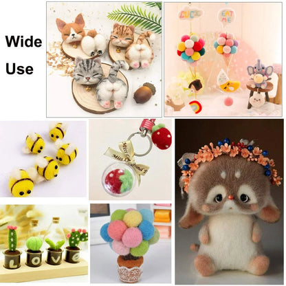 40/25/10 Colors Set Needle Felting Kit Wool Roving Needle Felting Starter Kit Wool Felt Tools with Felting Tool