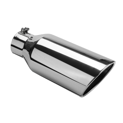 Universal Exhaust Tip 3inch Inlet 5inch Outlet 12inch Length Tailpipe Anti-Corrosive Car Straight Exhaust Tail Throat Tail Pipe