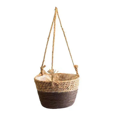Garden Hanging Planter Macrame Plant Storage Basket Jute Rope Woven Indoor Outdoor Flower Pot Holder Plant Hangers Home Decor