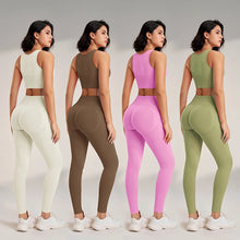 Load image into Gallery viewer, Yoga Clothing Set Women&#39;s High Waisted Leggings and Top Two Piece Seamless Fitness Exercise Clothing Fitness Workout Underwear
