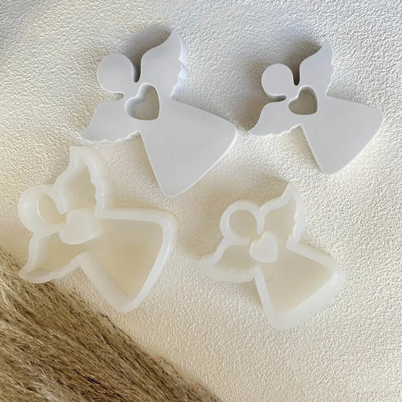1pc Love Angel Gypsum Mold Candle Silicone Mold DIY Epoxy Resin Dropping Glue Cement Tool Chocolate Baking Molds Home Decor Gift