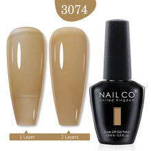 Load image into Gallery viewer, NAILCO 15ml Transparent Nude Color Series Jelly Gel Nail Polish Pink Red Nails Art Manicure Gel Varnishes Gellack Design Lacquer

