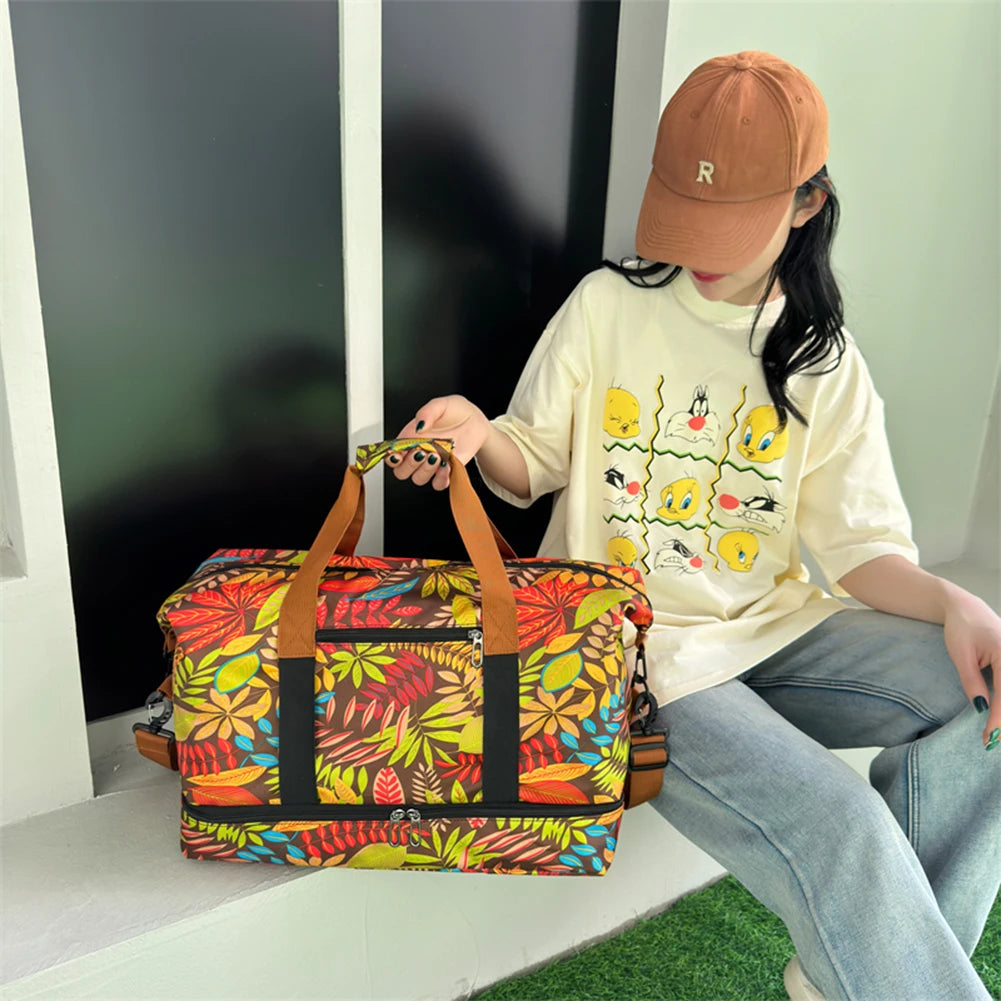 Sports Gym Bag Travel Portable Handbags For Women Outdoor Swimming Fitness Shoulder Crossbody Bag Weekender Duffel Yoga Bag