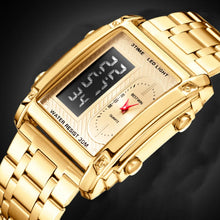 Load image into Gallery viewer, Wrist Watches For Men Top Brand Luxury Golden Men Watches Gold Big Male Wristwatch Man Square Golden Dial Relogio Masculino
