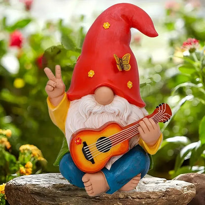 Garden Dwarf - An interesting hippie dwarf statue - A 4.72-inch tall lawn statue - suitable for outdoor or home decoration