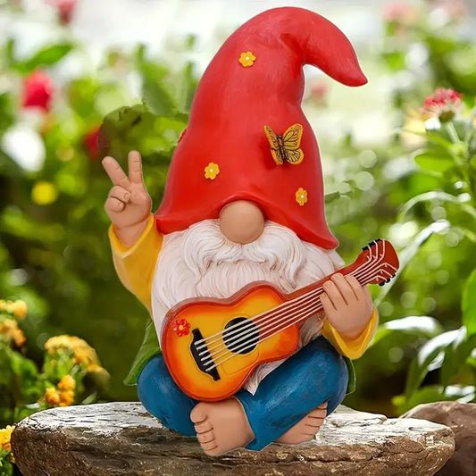Garden Dwarf - An interesting hippie dwarf statue - A 4.72-inch tall lawn statue - suitable for outdoor or home decoration