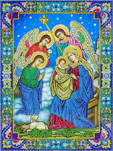 Load image into Gallery viewer, New 5d DIY Diamond Painting Cross Stitch Character Religious Lady, Round Diamond Embroidery Home Decoration 30x40cm
