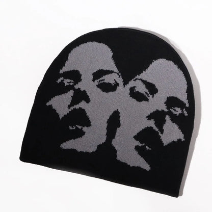 Women's Caps Image Pattern Knitted Hats For Men Casual Fashion Autumn And Winter Warm Outdoor Hip Hop Hat