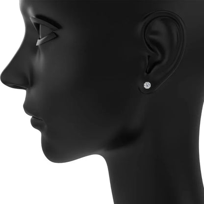 18K White Gold Plated Brilliant Cut Cubic Zirconia Stud Earrings Unisex 8 Prong 8 Zirconia Sterling Silver Posts Hypoallergenic