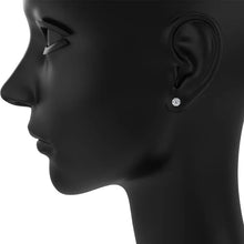 Load image into Gallery viewer, 18K White Gold Plated Brilliant Cut Cubic Zirconia Stud Earrings Unisex 8 Prong 8 Zirconia Sterling Silver Posts Hypoallergenic
