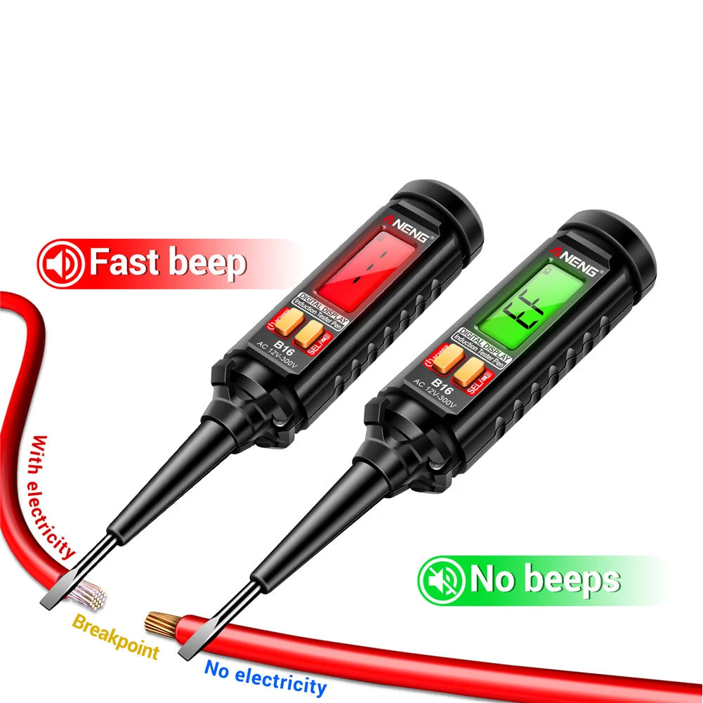 AC 12V-300V Non-Contact Voltage Detector Digital NCV Voltage Tester Smart Induction Test Pen Wire Breakpoint Finder Live Wire Te