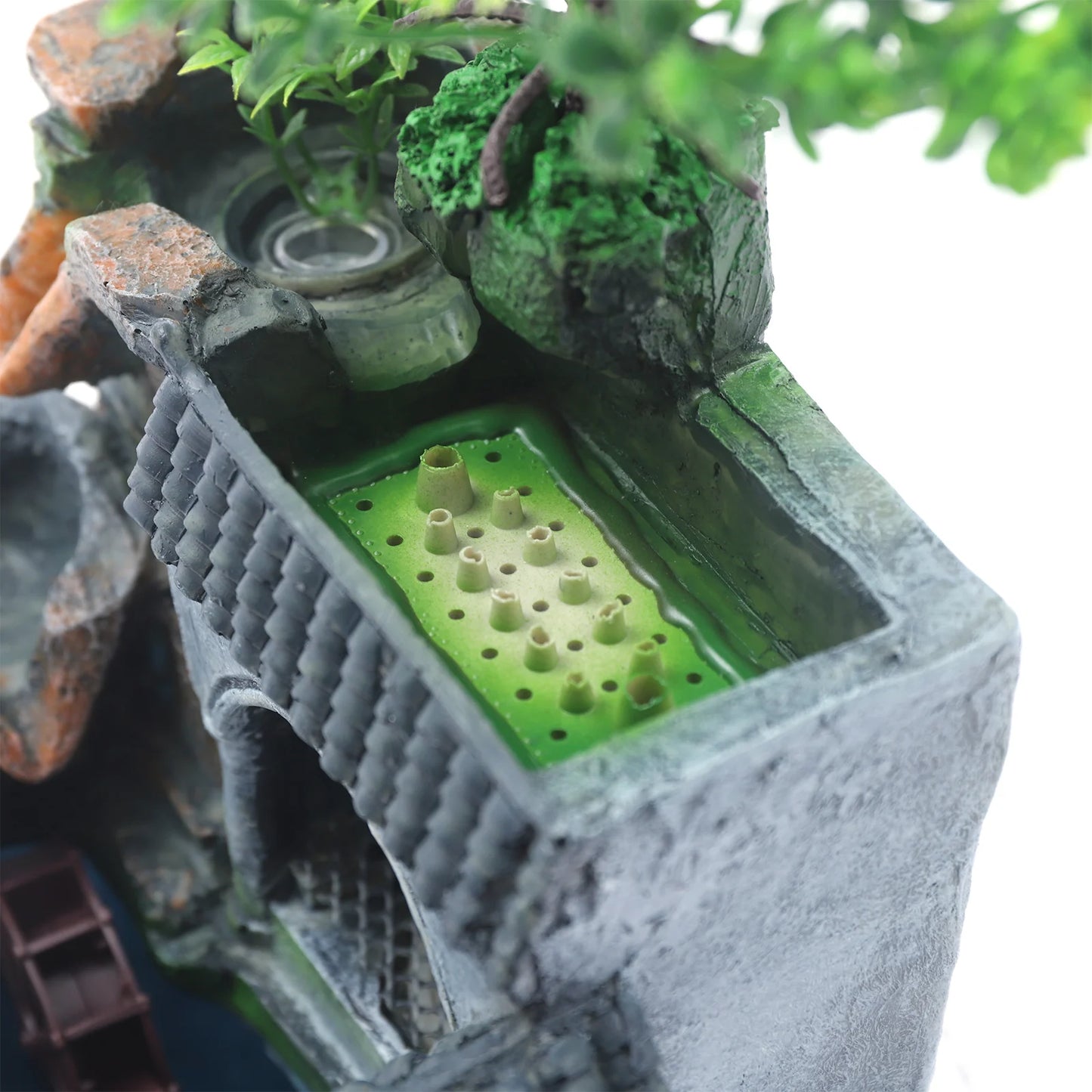 LED Desktop Water Fountain Waterfall Ornament w/ Pump Office Home Indoor Decor