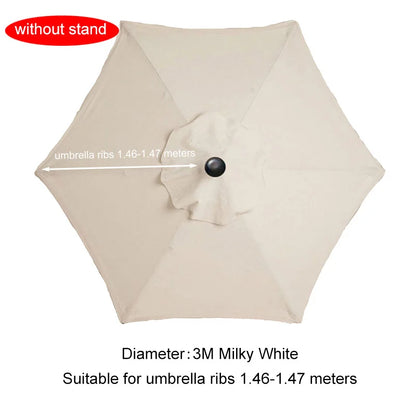 Umbrella Replacement Canopy 6/8 Ribs Patio Umbrella Cloth without Stand 7.5/9/10ft Outdoor Beach Garden Waterproof Parasol Cover