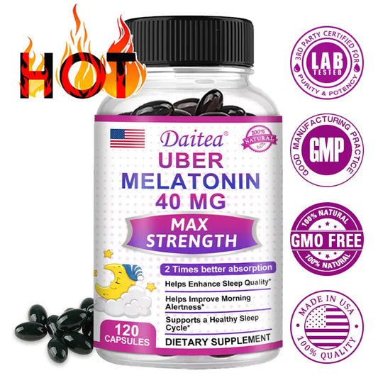 Melatonin for Adults 40 mg helps relieve sleep disturbances and improve sleep quality and energy levels