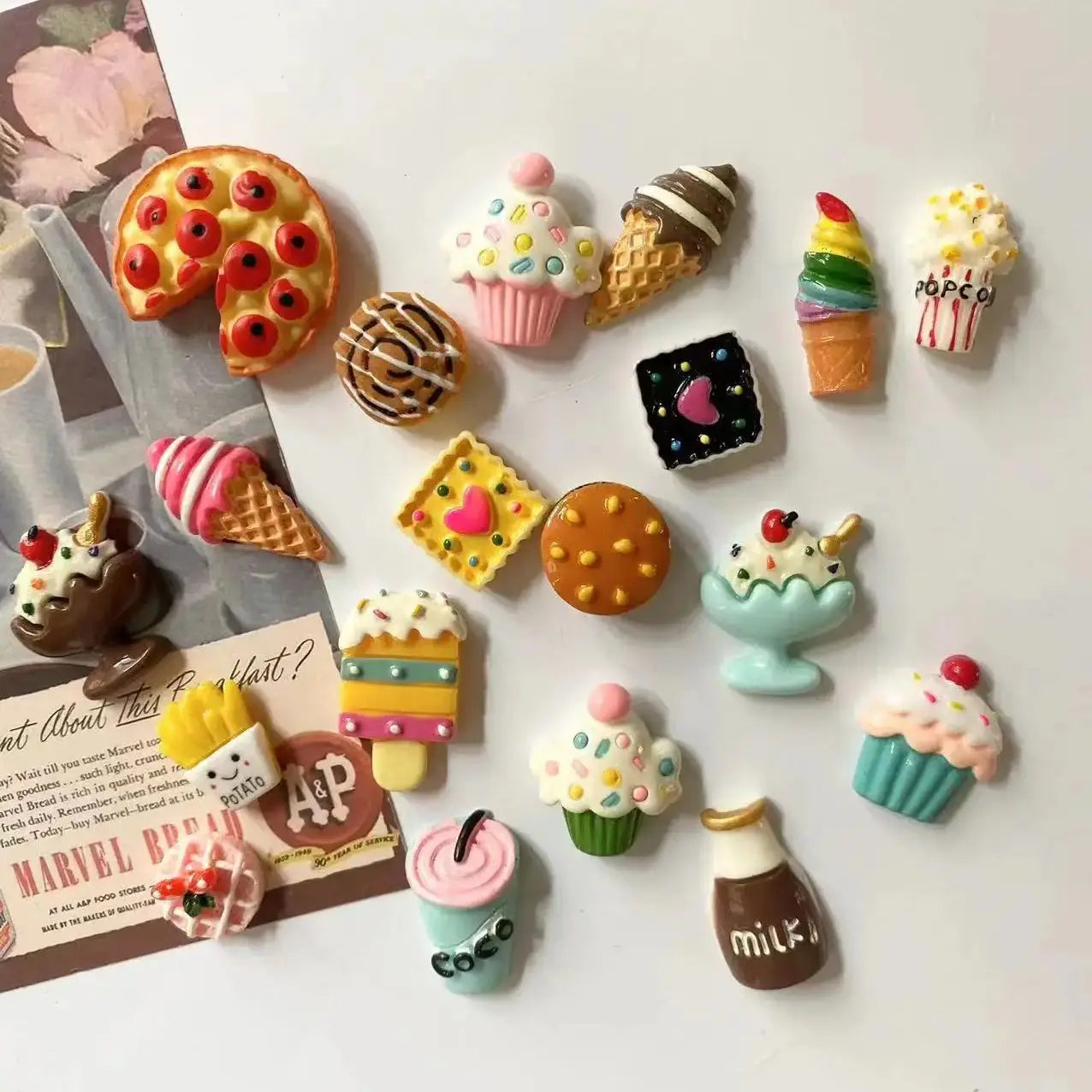 10Pcs Mini Food Snack Refrigerator Magnet Home Decor Small Magnet Gift Gift