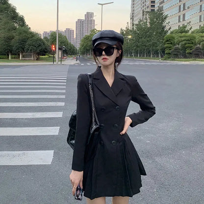Women's Dress Blazer Clothing Chic and Elegant Pretty Female Dresses 2024 Formal Occasion Spring Retro Promotion Loose X Xxl Y2k