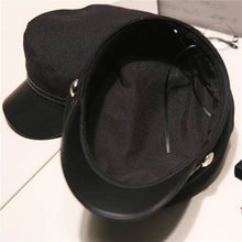 Load image into Gallery viewer, Casual Women Men Hat Spring Autumn Sailor Hats Black Ladies Beret Caps Flat Top Captain Cap Travel Cadet Octagonal Hat
