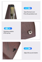 Load image into Gallery viewer, Mechanical Metronomes for Piano Guitar Violin Bass Drum and Other Musical Instruments, Loud Sound, High Precision(Wood Grain)
