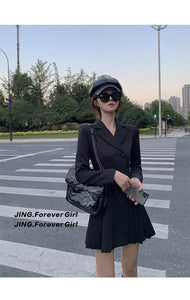 Women's Dress Blazer Clothing Chic and Elegant Pretty Female Dresses 2024 Formal Occasion Spring Retro Promotion Loose X Xxl Y2k