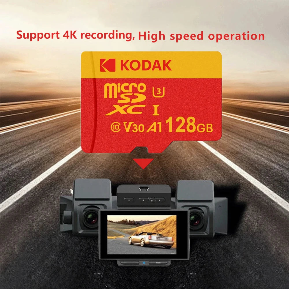 2Pcs KODAK MicroSD Card Memory Card Class10 32GB 64GB 128GB U3 4K High Speed Flash Memory TF Flash Cards for Phone