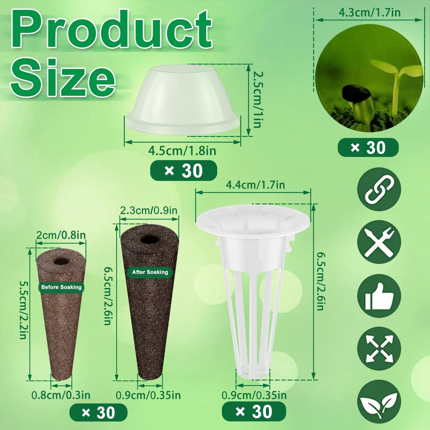 120Pcs Hydroponic Garden Accessories Pod Set Reusable Plant Pod Kit Clear Hydroponic Grow System Seed Pod Kit with 30 Grow NEW