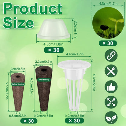 120Pcs Hydroponic Garden Accessories Pod Set Reusable Plant Pod Kit Clear Hydroponic Grow System Seed Pod Kit with 30 Grow NEW