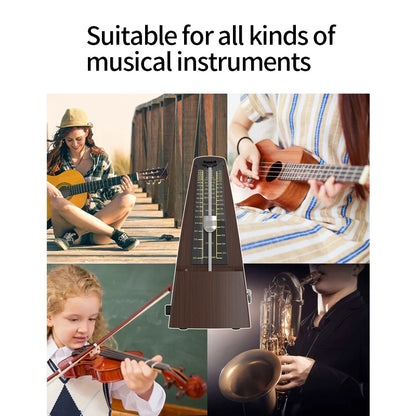 Mechanical Metronomes for Piano Guitar Violin Bass Drum and Other Musical Instruments, Loud Sound, High Precision(Wood Grain)