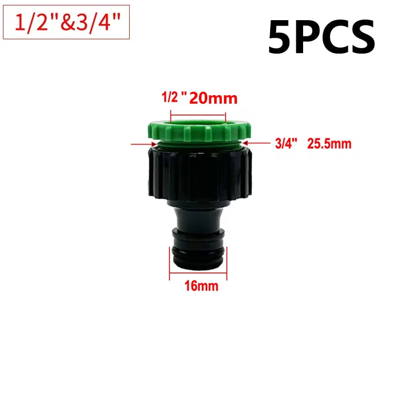 Garden Hose Tap Connector 3/4 inch and 1/2 inch BSP 2in1 Threaded Faucet Adapter Hose Connection Set for Garden Irrigation