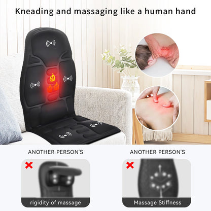 Back massager Electrothermal kneading finger pressure shoulder neck lumbar massage cushion Home office chair Halloween gift