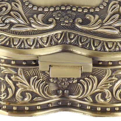 Vintage Heart Shape Jewelry Box - Lightweight Alloy Trinket Organizer for Brooches, Rings & Earrings