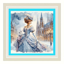 Load image into Gallery viewer, Diamond painting set, elegant women's pattern in snow scenery, round diamond full diamond art, multiple specifications to choose
