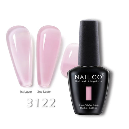 NAILCO 15ml Transparent Nude Color Series Jelly Gel Nail Polish Pink Red Nails Art Manicure Gel Varnishes Gellack Design Lacquer