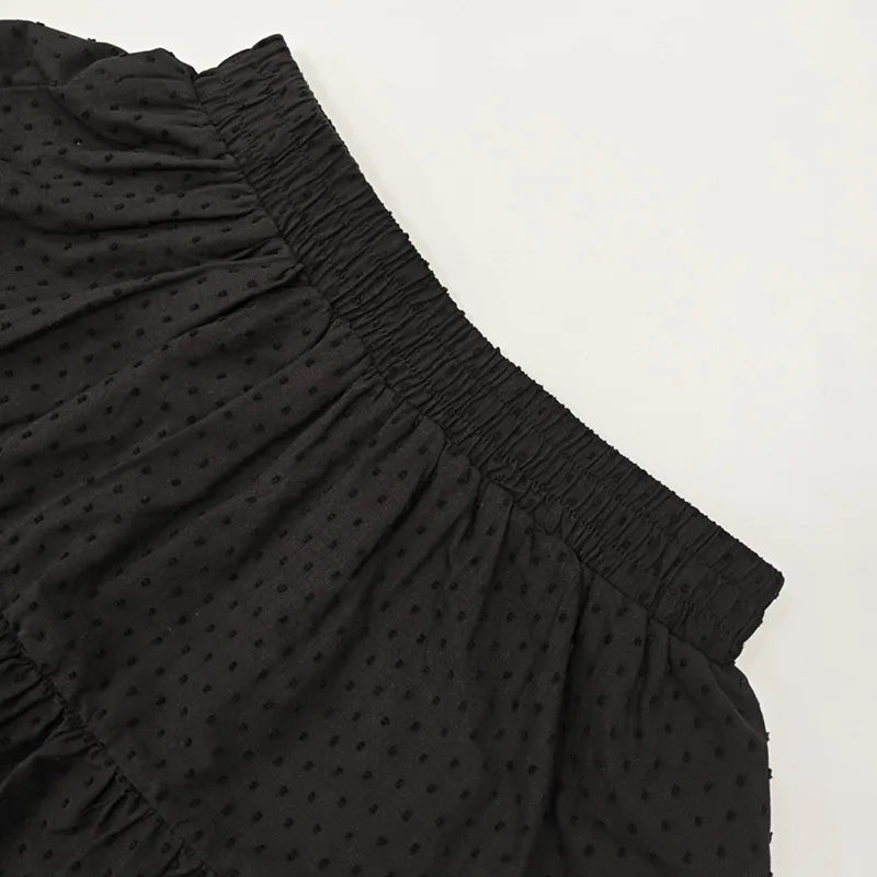 The new women's clothing in summer is a solid color high-waisted lace design sexy cake skirt skirt