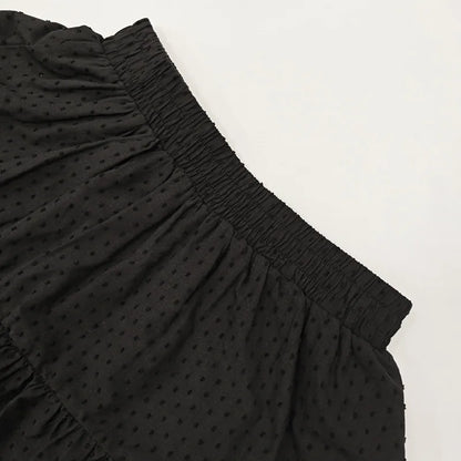 The new women's clothing in summer is a solid color high-waisted lace design sexy cake skirt skirt