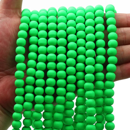 1 String 6/9mm Clay Round Beads Loose Spacer Beads Polymer Clay Beads For Jewelry Making Diy Boho Bracelet Necklace Accessorie