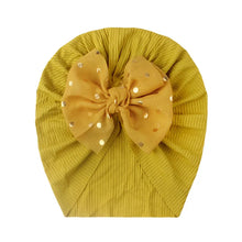 Load image into Gallery viewer, Lovely Shiny Bowknot Baby Hat Cute Solid Color Baby Girls Boys Hat Turban Soft Newborn Infant Cap Beanies Head Wraps
