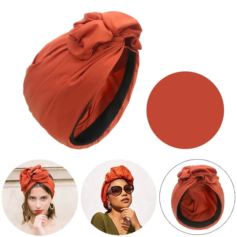 Women Vintage Turban Hat Fashion Female Bandana Headband Women's Hair Cover Cap Ladies Head Wraps Muslim Headscarf Bonnet