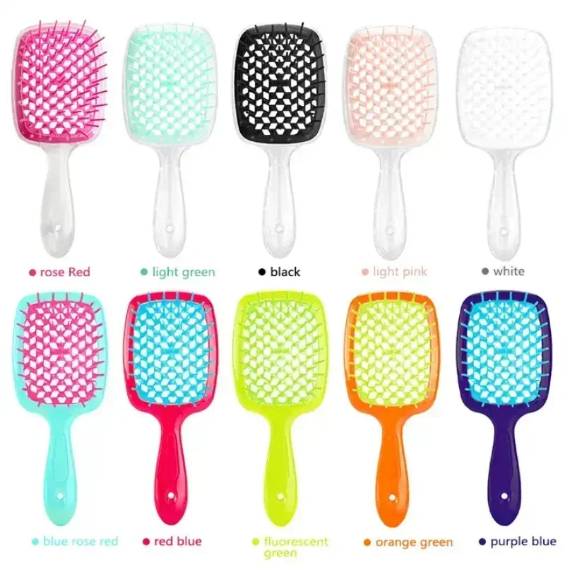 Tangled Hair Comb Detangling Hair Brush Massage Combs Hollow Out Wet Curly Hair Brushes Barber Comb Salon Styling Tools