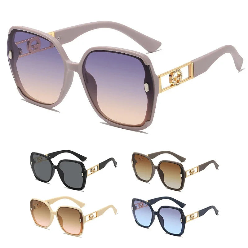 Sunglasses for Women High-end UV Resistant Sunglasses Large Frame Round Face Slim Sunscreen Sunglasses Fashion Accessories 2025