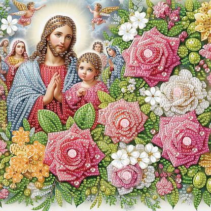 5 to Choose from 5D DIY Partial Special Shaped Drill Diamond Painting Kit Mary & Jesus Decoration