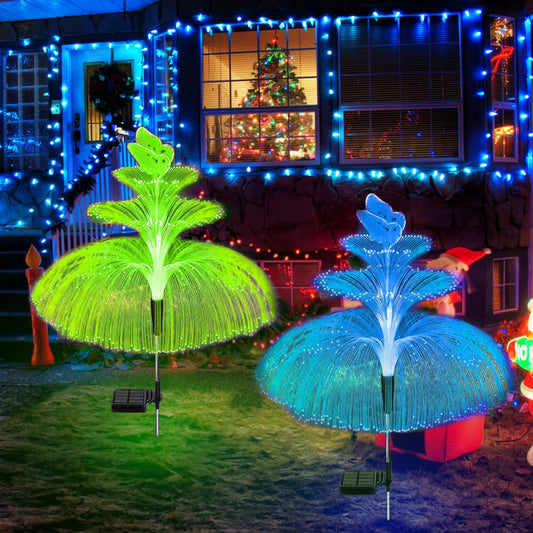 2/4/6 Pack Solar 3 Tier Butterfly Flower Lights Latest 7 Color Changing Butterfly For Christmas Pool Patio Garden Decoration