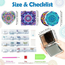Load image into Gallery viewer, 1 DIY diamond painting art set Mandala pattern small mirror special shape crystal artificial diamond Mosaic process

