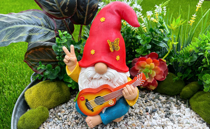 Garden Dwarf - An interesting hippie dwarf statue - A 4.72-inch tall lawn statue - suitable for outdoor or home decoration