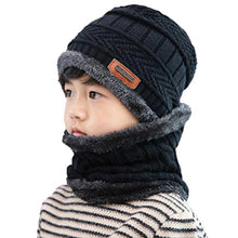Load image into Gallery viewer, 5-14 Years Kids Warm Knitted Hat Scarf Set Children Autumn Winter Hat Soft Knitted Cap Bonnet Infant Kids Hat For Boys Girls
