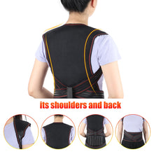 Load image into Gallery viewer, 118 Tourmaline Magnetic Therapy Self Heating Shoulder Wrap Back Posture Corrector Belt Neck Massager Brace Acupoint Stimulator
