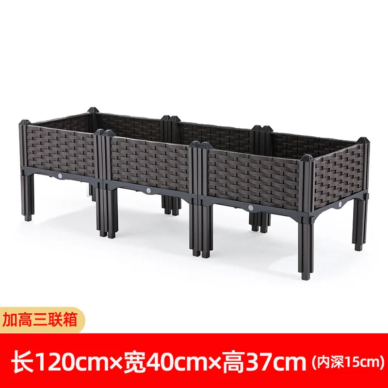 Plastic Raised Garden Bed with Legs Raised Bed W/Drainage Holes Planter Container for Vegetables Fruits Flowers Herbs