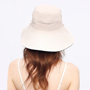 OhSunny Fisherman Hats for Women,Womne's Bucket Sunhat Double-Sided Wearing,UPF50+ Large Brim Hiking Hats with Ponytail Hole
