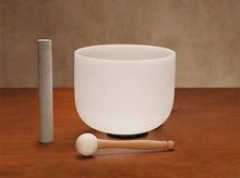 Load image into Gallery viewer, 8 Inch 432hz Singing Bowl with 2 Sticks Chakra Quartz Sound Bowls Yoga Meditation Instruments Nepal Crystal Bowls Sound Healing
