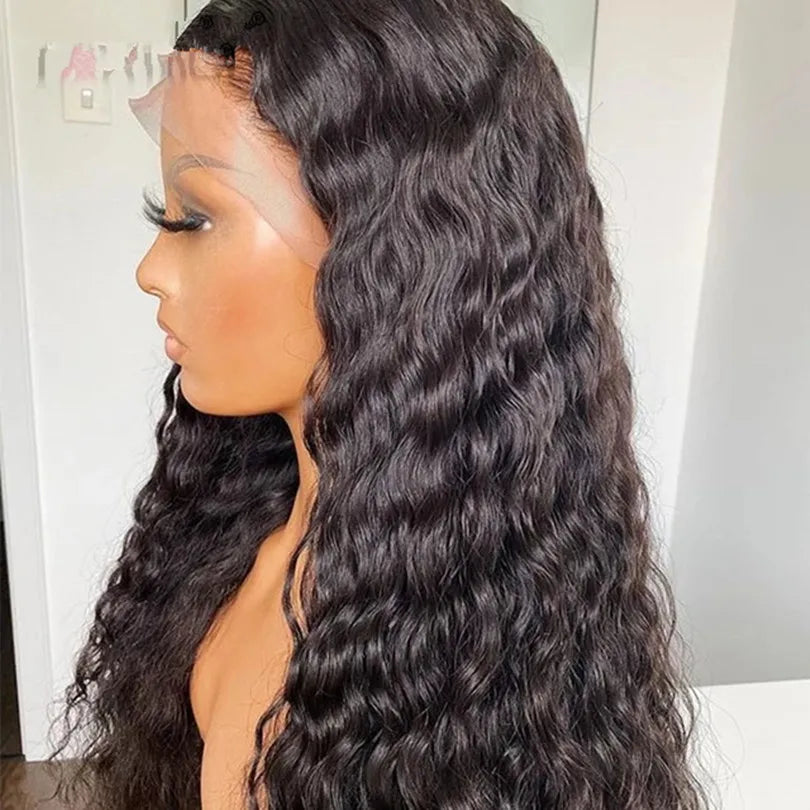 Long 180DensitySoft 26Inch Glueless Natural Black Kinky Curly Lace Front Wig For Women With Baby Hair Synthetic Preplucked Daily