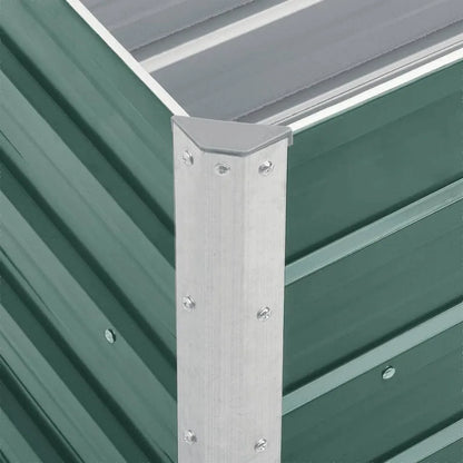 Garden Raised Bed Galvanized Steel 94.5x15.7x17.7 Green
